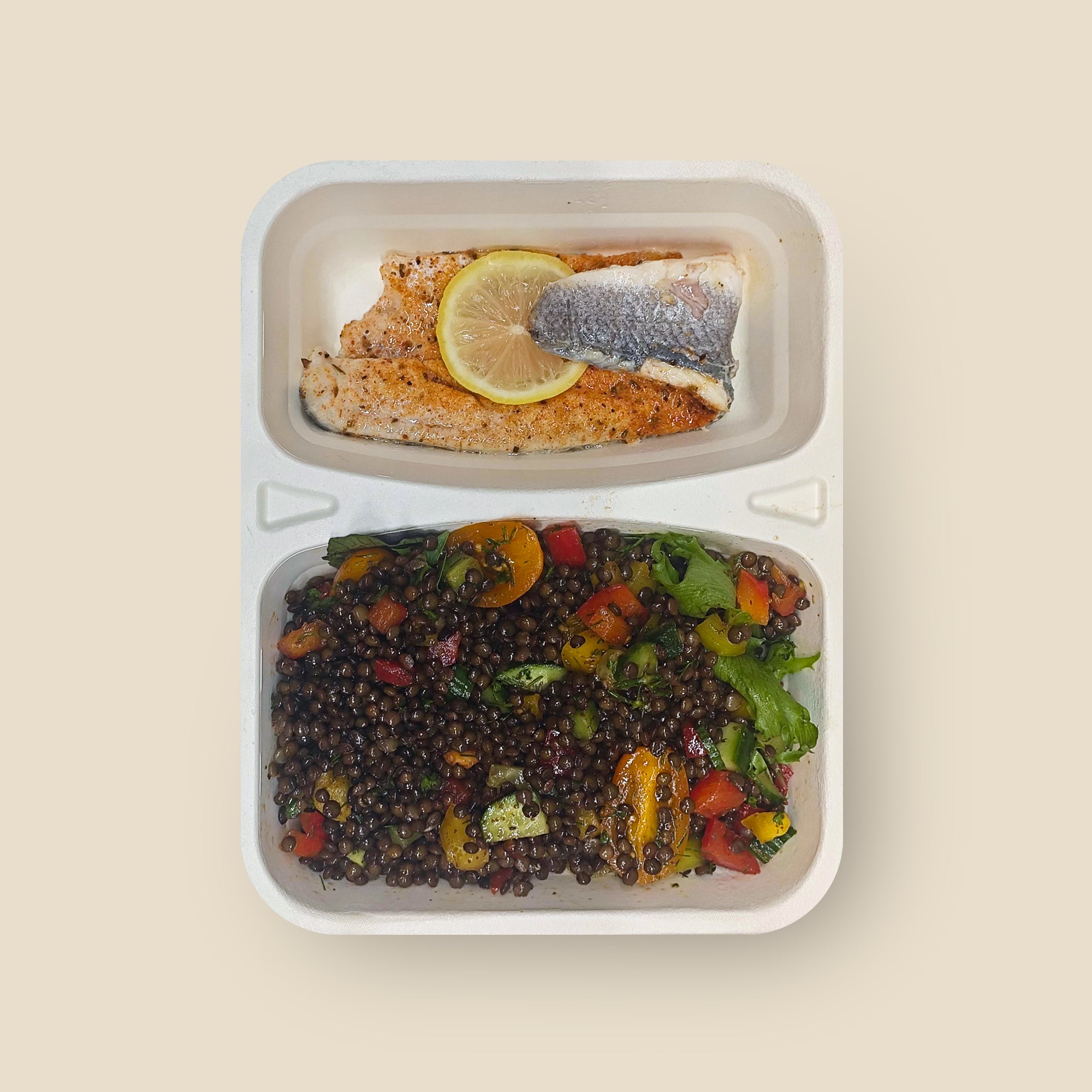 Sea Bass w/ Lentil Salad