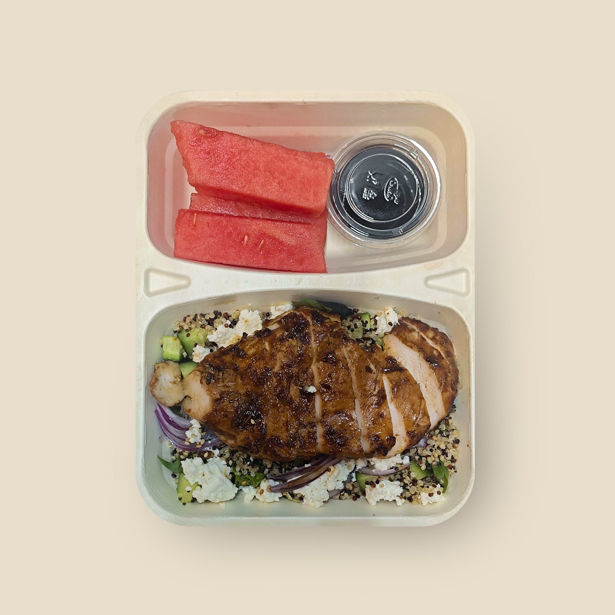 Balsamic Glaze Chicken w/ Watermelon Quinoa Salad