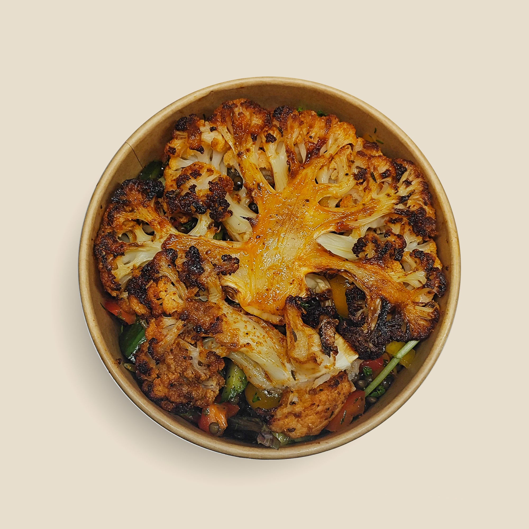 Cauliflower Steak w/ Lentil Salad