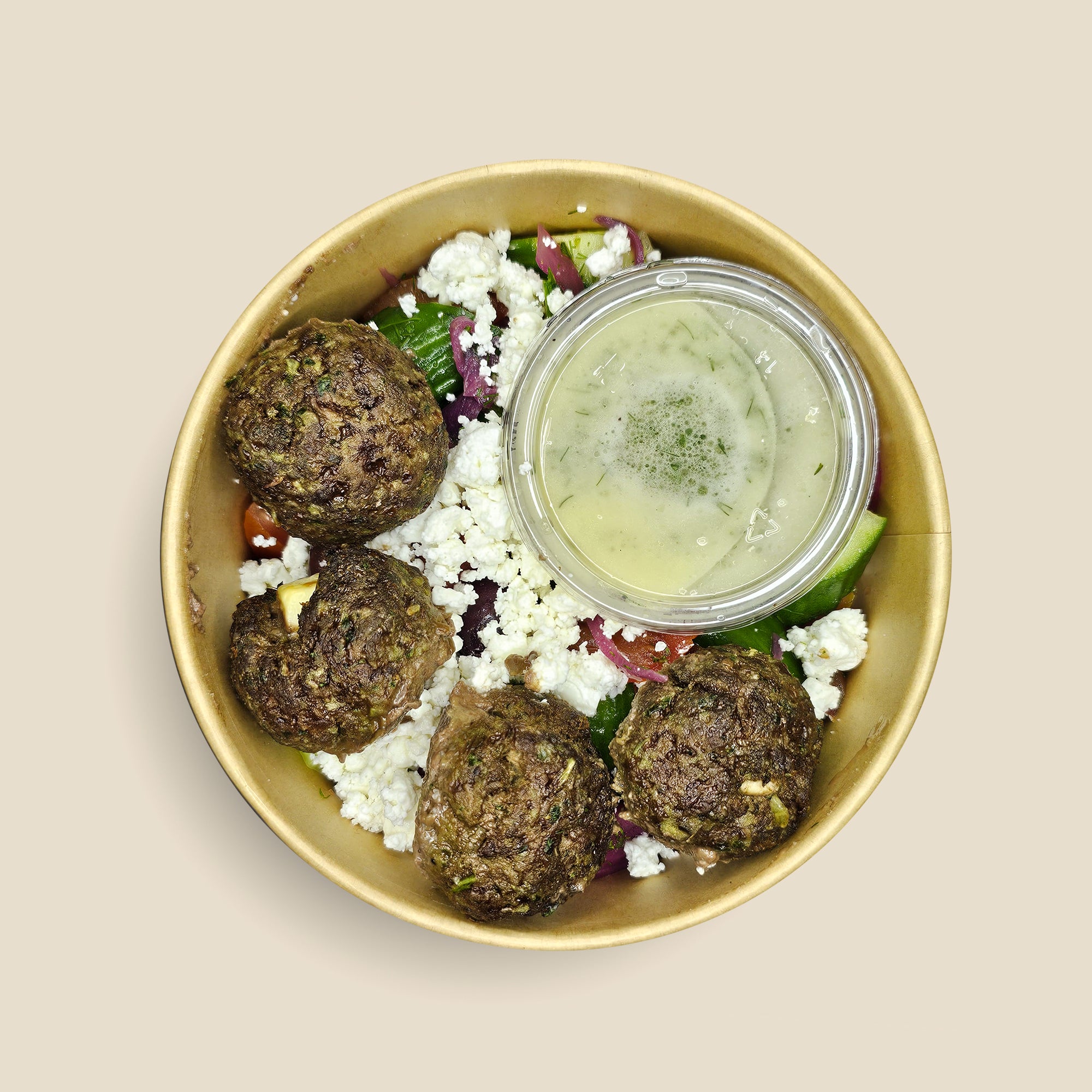 Greek Salad w/ Meatballs