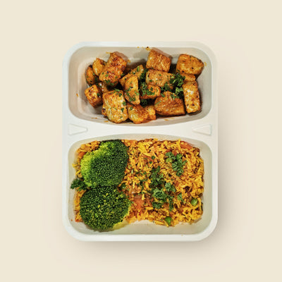 Piri Piri Tempeh w/ Rice & Veggies